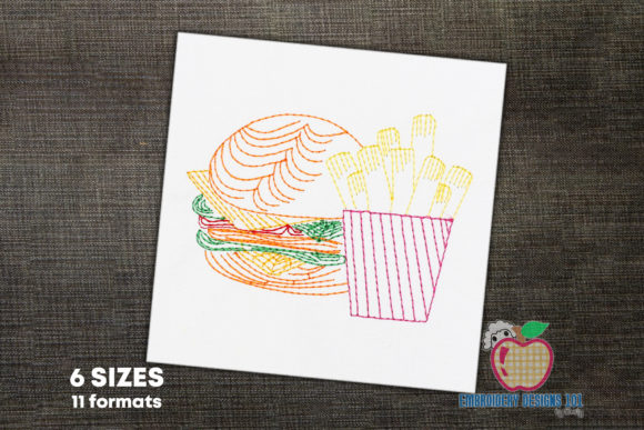 Delicious Burger and French Fries Embroidery Review