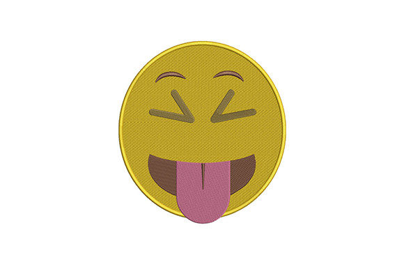 Face with Tongue Emoji: A Playful Holiday Embroidery Pick