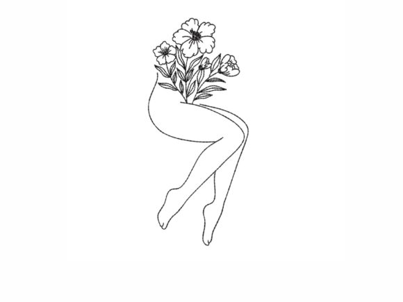 Floral Legs: A Designer's Take on Feminine Outline Embroidery